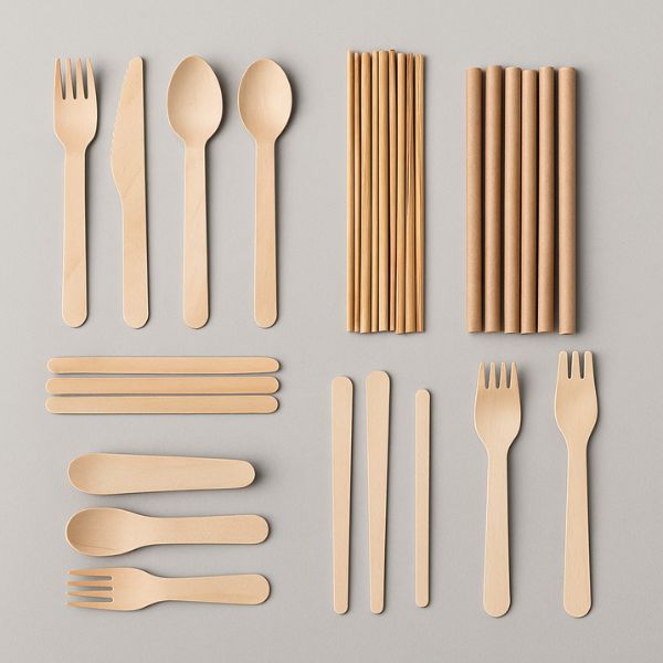 Cubiertos, palillos y agitadores biodegradables