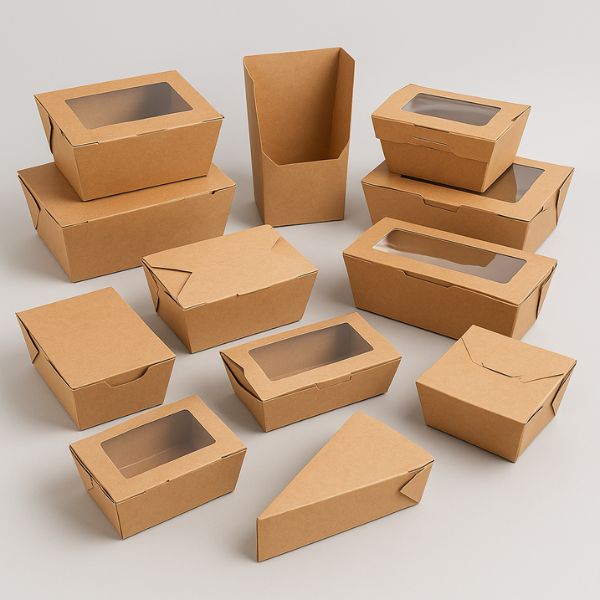 Envases de cartón kraft con ventana y sin ella