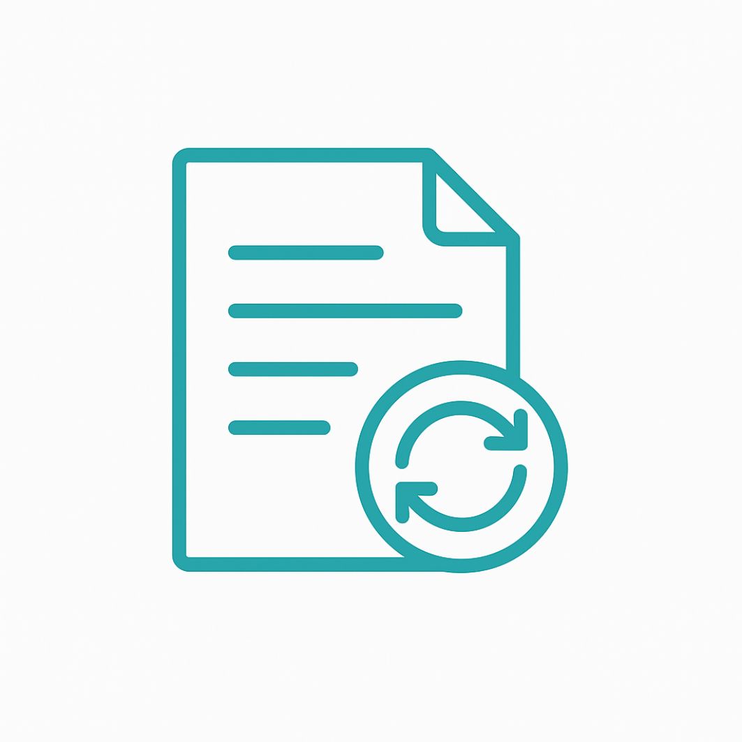 Documento con flechas de actualización