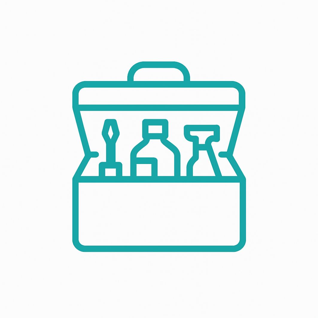 maletín abierto con herramientas